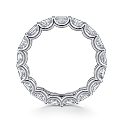 Ciel - 14K White Gold Scallop Setting East West Radiant Cut Diamond Eternity Band