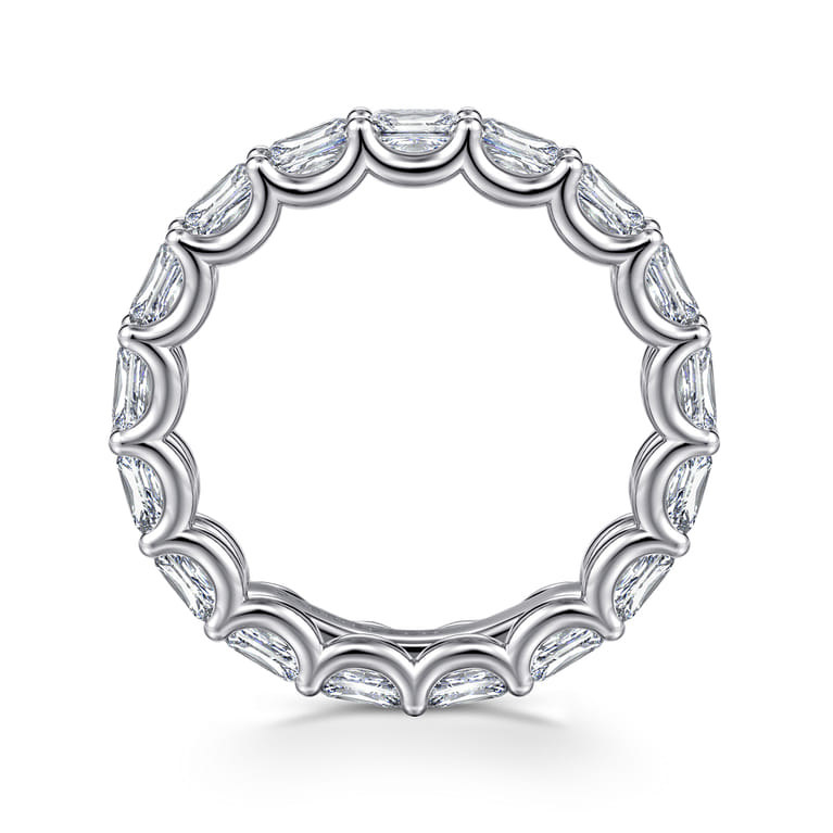 Eternity Band Wedding Ring in 14k White Gold with Radiant Cut Natural Diamond at Gabriel & Co. - Shot 2