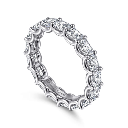 Ciel - 14K White Gold Scallop Setting East West Radiant Cut Diamond Eternity Band