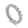 Eternity Band Wedding Ring in 14k White Gold with Radiant Cut Natural Diamond at Gabriel & Co.