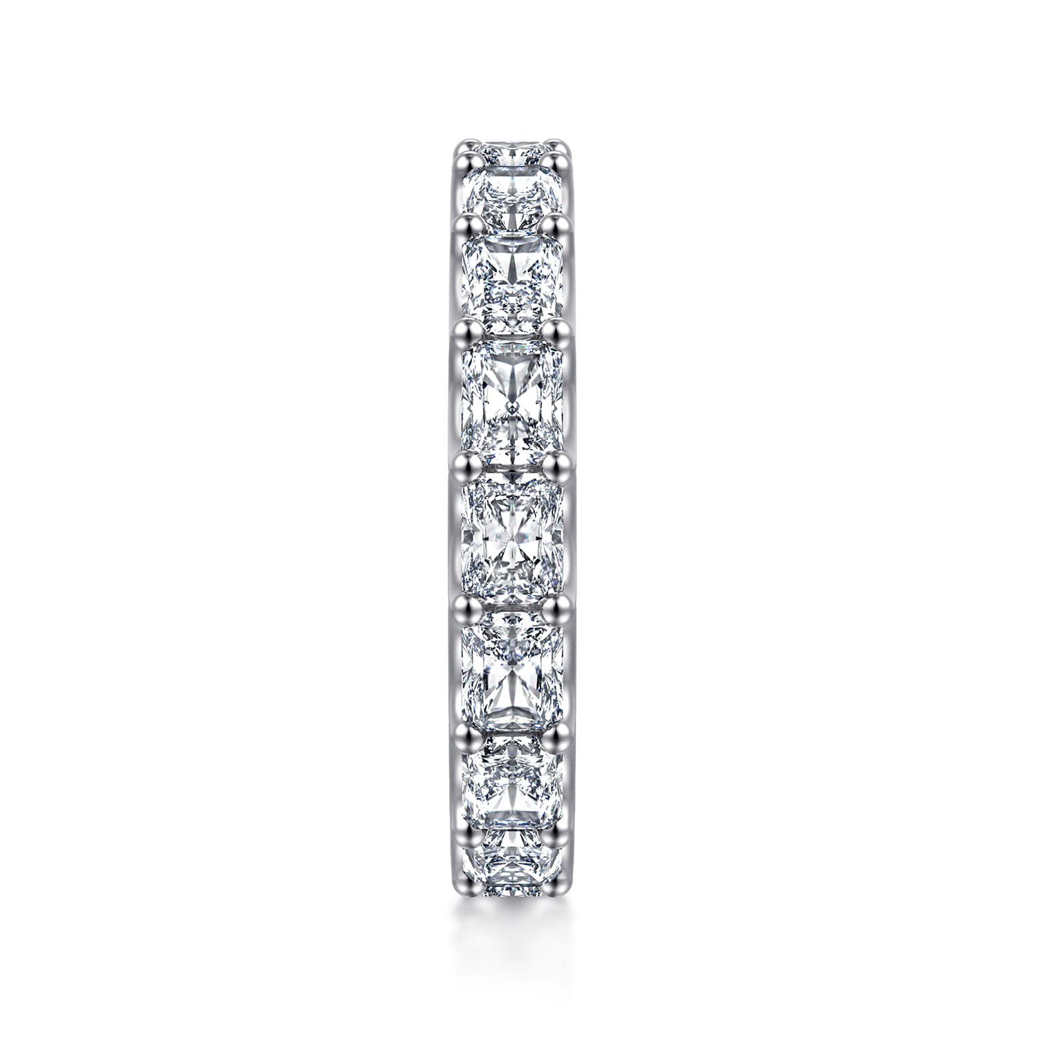 Eternity Band Wedding Ring in 14k White Gold with Radiant Cut Natural Diamond at Gabriel & Co. - Shot 4