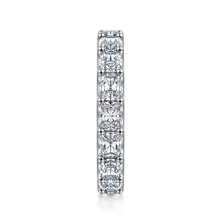 Eternity Band Wedding Ring in 14k White Gold with Radiant Cut Natural Diamond at Gabriel & Co. - Shot 4