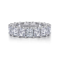 Ciel - 14K White Gold Scallop Setting Radiant Cut Diamond Eternity Band