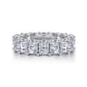 Eternity Band Wedding Ring in 14k White Gold with Radiant Cut Natural Diamond at Gabriel & Co.