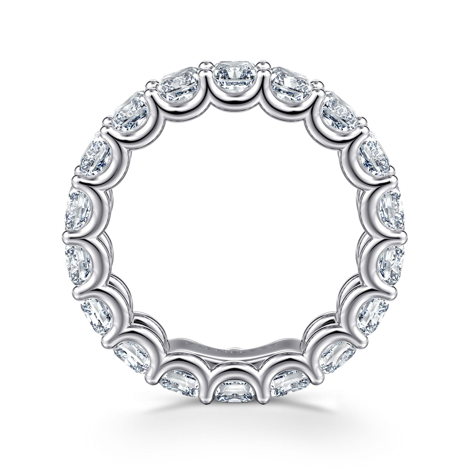 Eternity Band Wedding Ring in 14k White Gold with Radiant Cut Natural Diamond at Gabriel & Co. - Shot 2