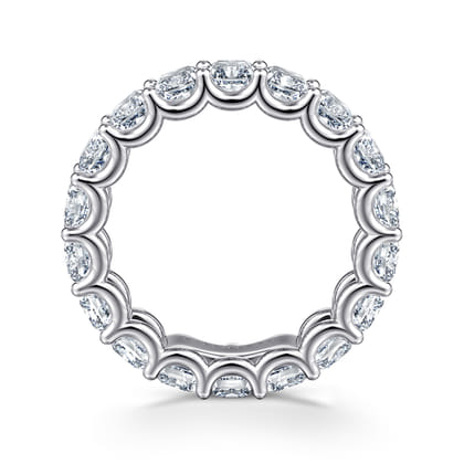 Ciel - 14K White Gold Scallop Setting Radiant Cut Diamond Eternity Band