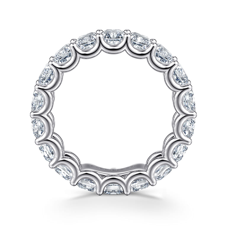 Eternity Band Wedding Ring in 14k White Gold with Radiant Cut Natural Diamond at Gabriel & Co. - Shot 2