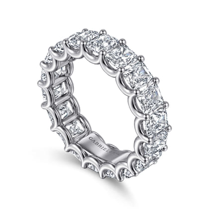 Ciel - 14K White Gold Scallop Setting Radiant Cut Diamond Eternity Band