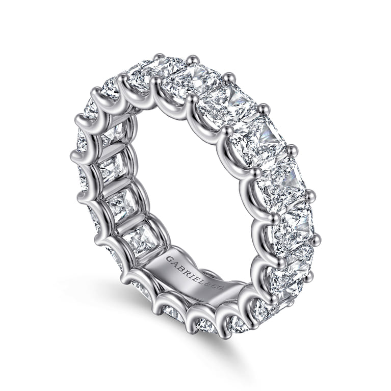 Eternity Band Wedding Ring in 14k White Gold with Radiant Cut Natural Diamond at Gabriel & Co. - Shot 3