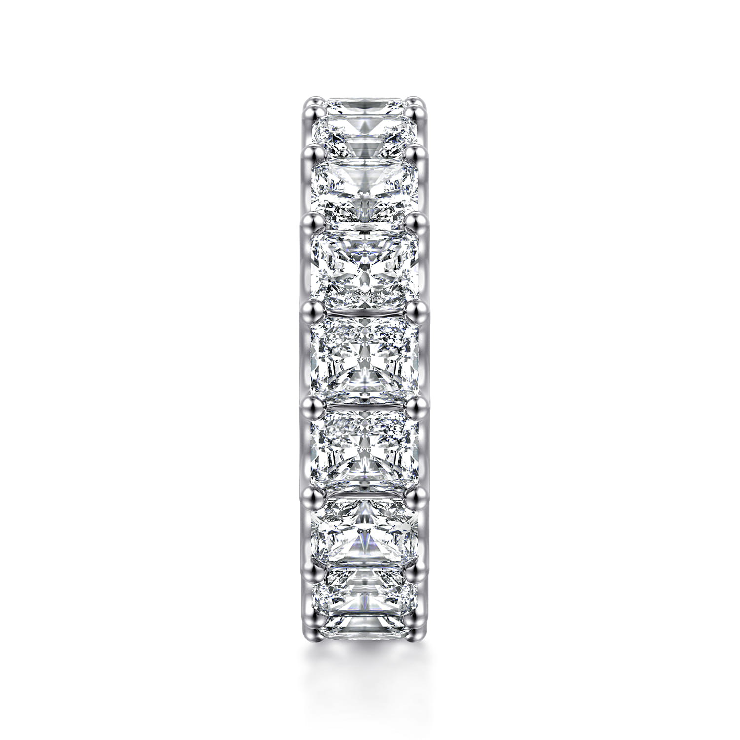Eternity Band Wedding Ring in 14k White Gold with Radiant Cut Natural Diamond at Gabriel & Co. - Shot 4