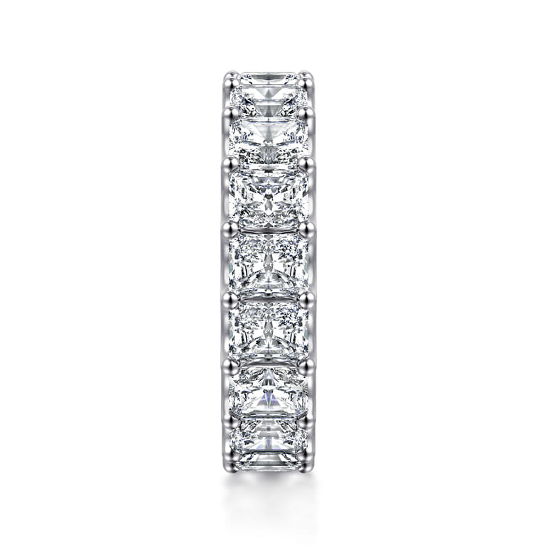 Eternity Band Wedding Ring in 14k White Gold with Radiant Cut Natural Diamond at Gabriel & Co. - Shot 4