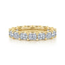 Eternity Band Wedding Ring in 14k Yellow Gold with Radiant Cut Natural Diamond at Gabriel & Co.