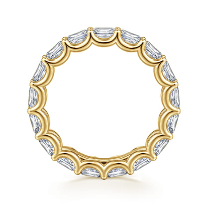 Ciel - 14K Yellow Gold Scallop Setting East West Radiant Cut Diamond Eternity Band
