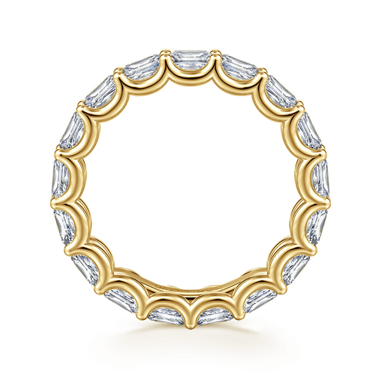 Eternity Band Wedding Ring in 14k Yellow Gold with Radiant Cut Natural Diamond at Gabriel & Co. - Shot 2