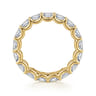 Eternity Band Wedding Ring in 14k Yellow Gold with Radiant Cut Natural Diamond at Gabriel & Co.