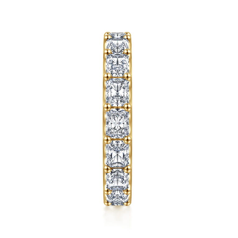 Eternity Band Wedding Ring in 14k Yellow Gold with Radiant Cut Natural Diamond at Gabriel & Co. - Shot 4