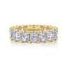 Eternity Band Wedding Ring in 14k Yellow Gold with Radiant Cut Natural Diamond at Gabriel & Co.