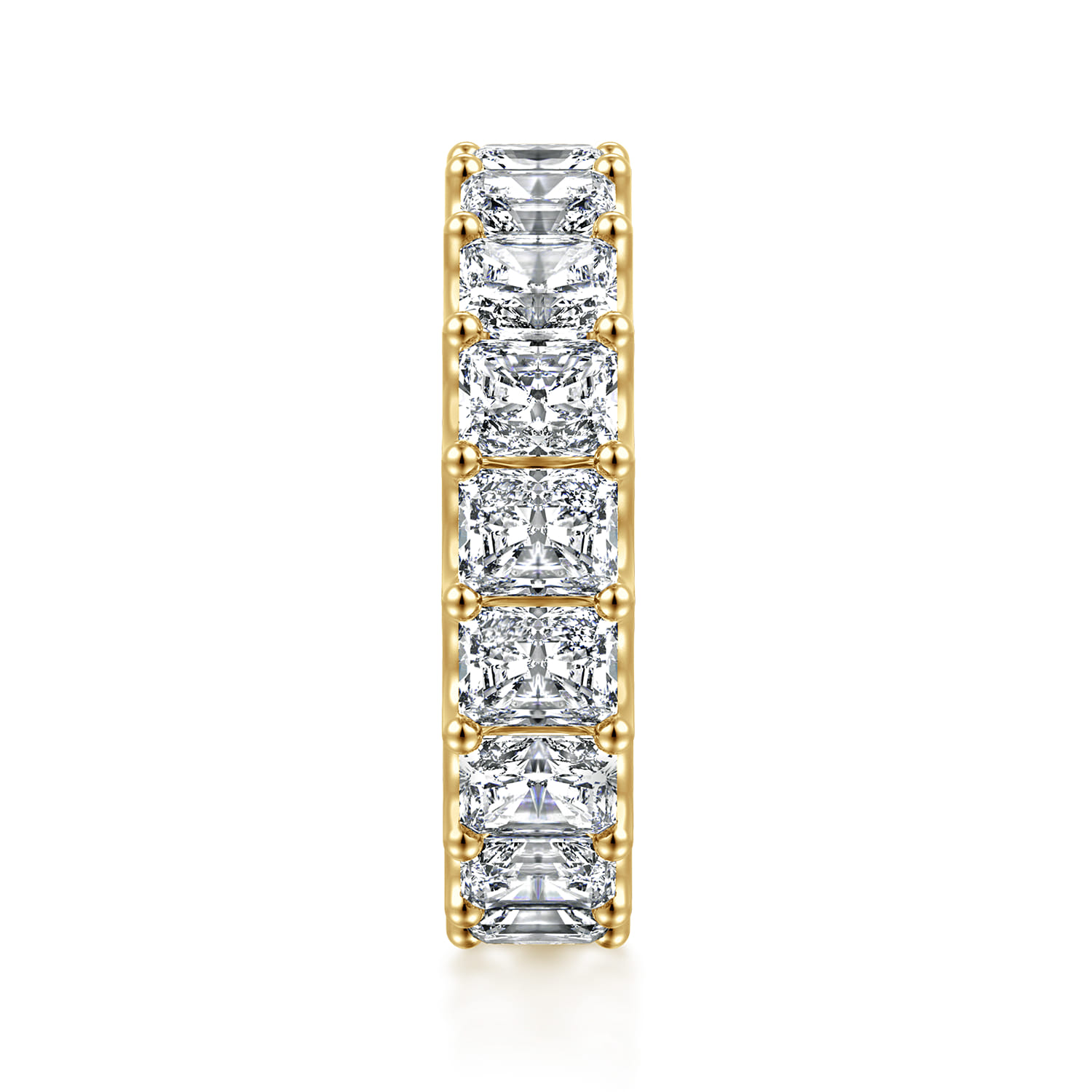 Eternity Band Wedding Ring in 14k Yellow Gold with Radiant Cut Natural Diamond at Gabriel & Co. - Shot 4