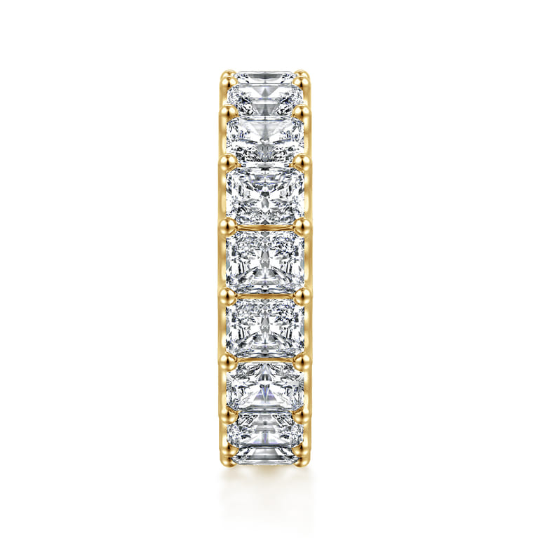 Eternity Band Wedding Ring in 14k Yellow Gold with Radiant Cut Natural Diamond at Gabriel & Co. - Shot 4