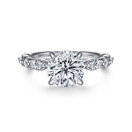 Cindie - 14K White Gold Round Diamond Engagement Ring