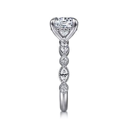 Cindie - 14K White Gold Round Diamond Engagement Ring