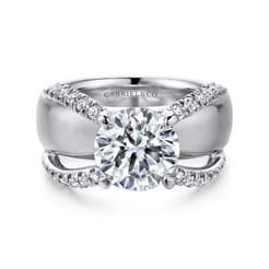 Clark - 14K White Gold Round Diamond Engagement Ring