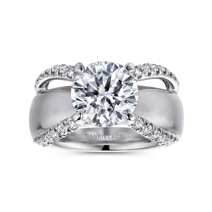 Clark - 14K White Gold Round Diamond Engagement Ring