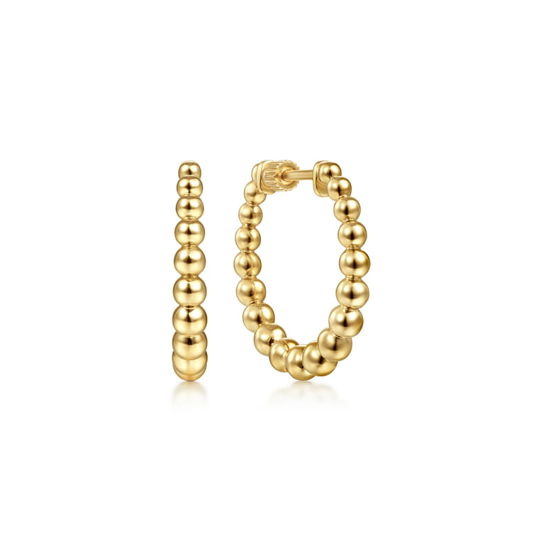 Classic Hoop Earrings 14K Yellow Gold 20mm Bujukan - Shot 1