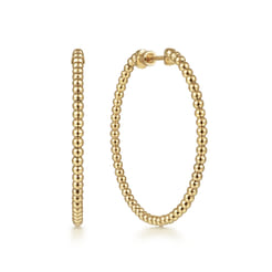 Classic Hoop Earrings 14K Yellow Gold 40mm Bujukan