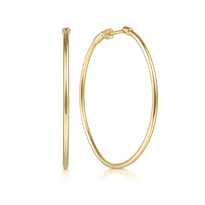 Classic Hoop Earrings 14K Yellow Gold 40mm