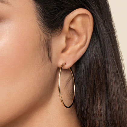 Classic Hoop Earrings 14K Yellow Gold 40mm