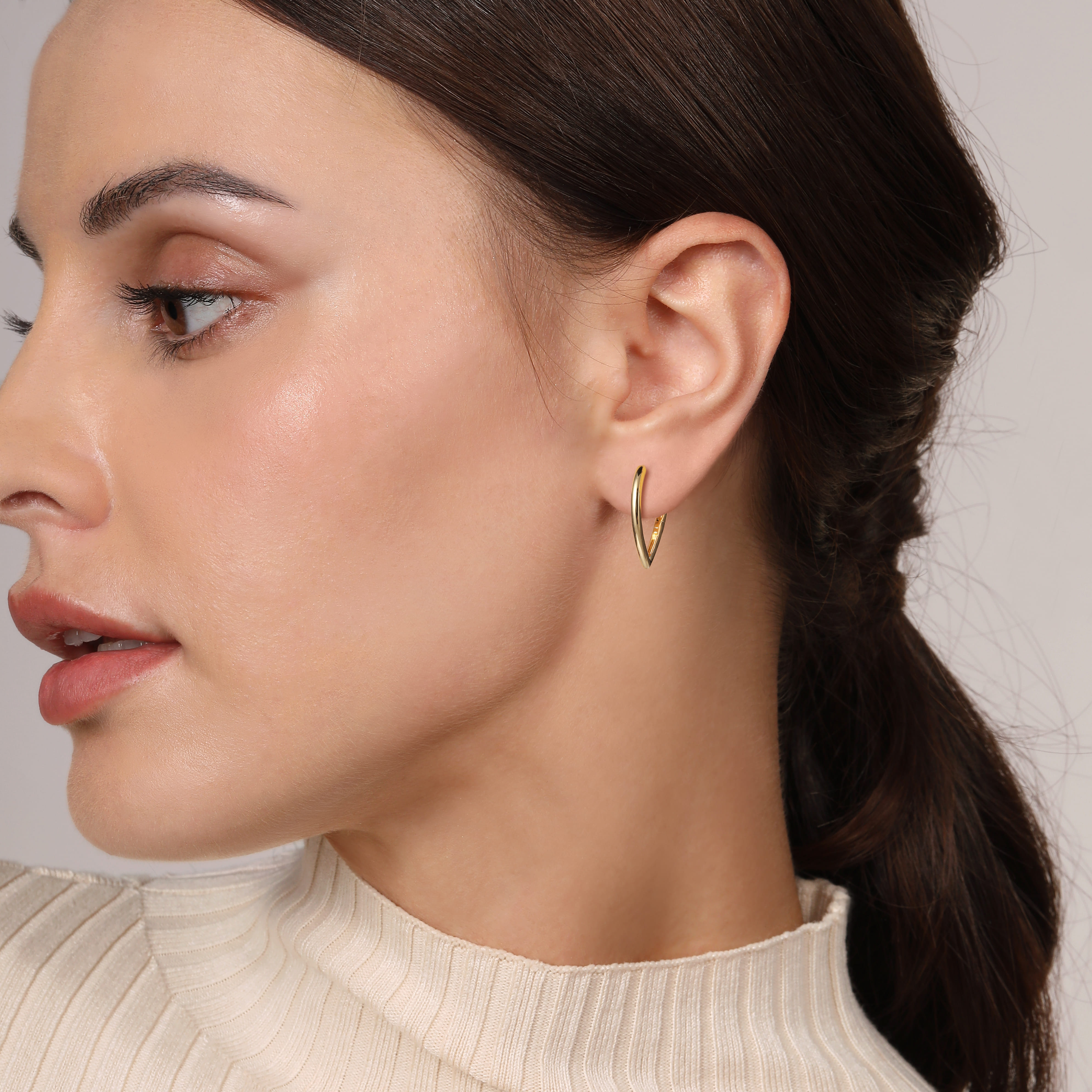 Classic Hoop Earrings 14K Yellow Gold - Shot 2