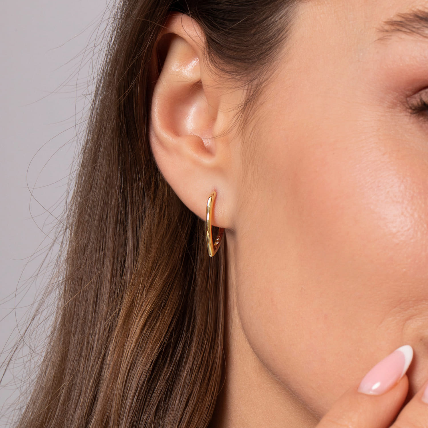 Classic Hoop Earrings 14K Yellow Gold - Shot 3