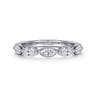 Fancy Wedding Ring in 14k White Gold with Marquise Natural Diamond at Gabriel & Co.