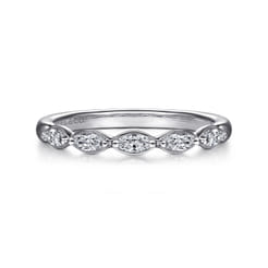 Claudette - 14K White Gold Marquise Diamond Anniversary Band