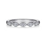 Straight Wedding Ring in 14k White Gold with Marquise Natural Diamond at Gabriel & Co.