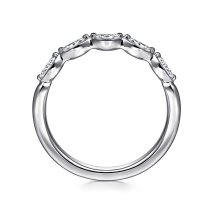 Claudette - 14K White Gold Marquise Diamond Anniversary Band