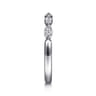 Straight Wedding Ring in 14k White Gold with Marquise Natural Diamond at Gabriel & Co.