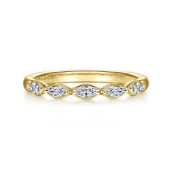 Claudette - 14K Yellow Gold Marquise Diamond Anniversary Band