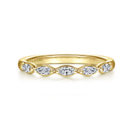 Claudette - 14K Yellow Gold Marquise Diamond Anniversary Band
