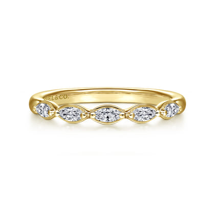 Claudette - 14K Yellow Gold Marquise Diamond Anniversary Band