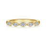 Straight Wedding Ring in 14k Yellow Gold with Marquise Natural Diamond at Gabriel & Co.