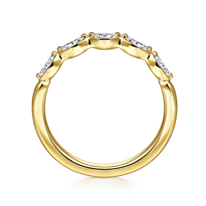 Claudette - 14K Yellow Gold Marquise Diamond Anniversary Band