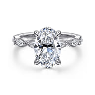 Claudia - 14K White Gold Oval Diamond Engagement Ring