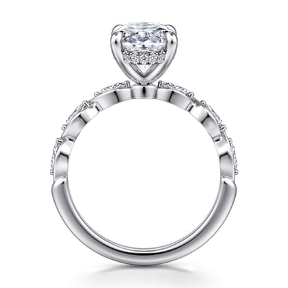 Claudia - 14K White Gold Oval Diamond Engagement Ring