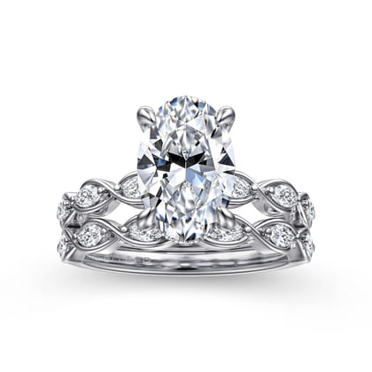 Claudia - 14K White Gold Oval Diamond Engagement Ring