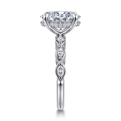 Claudia - 14K White Gold Oval Diamond Engagement Ring