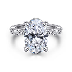 Claudia - 14K White Gold Oval Diamond Engagement Ring