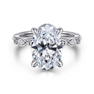 Claudia - 14K White Gold Oval Diamond Engagement Ring