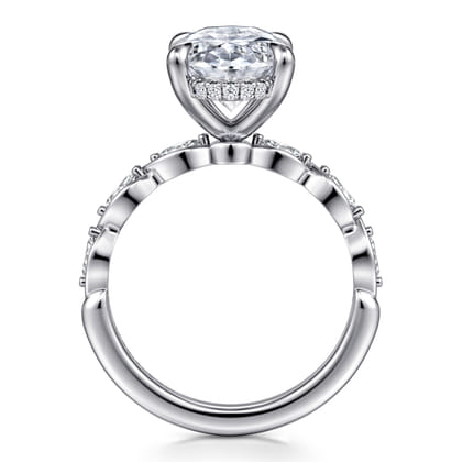 Claudia - 14K White Gold Oval Diamond Engagement Ring